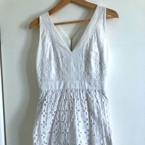 Laundry by Shelli Segal White Eyelet Fit and Flare Dress, 4